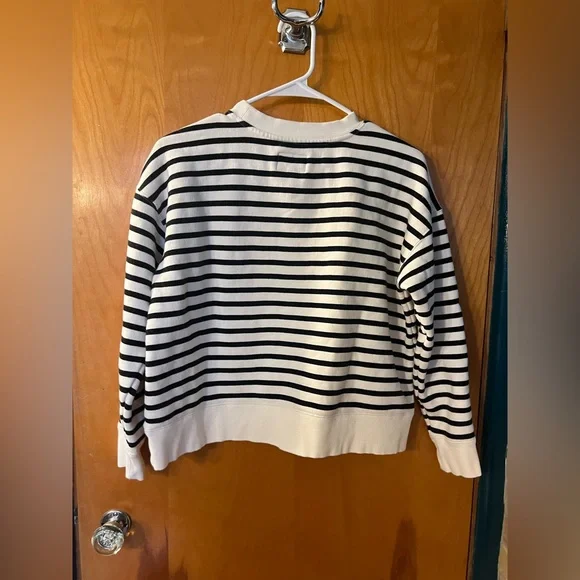 Tuckernuck Striped Natasha Logo Crew Neck Pullover Sweatshirt - Picture 3 of 6